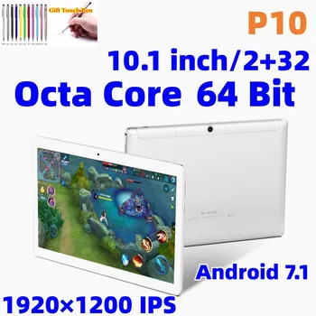 10.1 Collu 64 Bitu Octa Core P10 Android 7.1 Tablete 2GB LPDDR3 ROM 32GB 1920×1200 IPS divjoslu WIFI RK3368 CPU 5200mAh