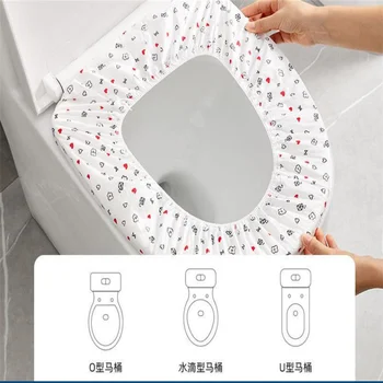 10pcs Izmantojamais tualetes sēdekļa spilvena Neatkarīga iepakojums Universālās mājas ceļojuma portatīvo ūdensizturīgs tualetes sēdekļa spilvena