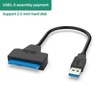 ATA 3 Kabelis Sata uz USB Pārveidotājs 6Gbps par 2.5 Collas Ārējo SSD HDD Cieto Disku 22 Pin Sata III Kabeli USB 3.0 Port savienojums