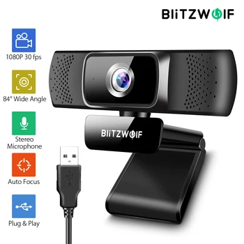 Blitzwolf BW-CC1 Webcam 4K 1080P Hd Mini Kamera ar Mikrofonu, kas uz galda Portatīvo Datoru Tikšanās Straumēšanas Web Kameras Usb