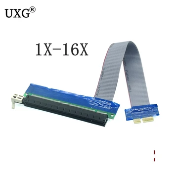 Elastīga PCI-E 1X, lai 16X Stāvvadu Kartes Extender Adapteri PCI Express Lentas Pagarinājuma Kabelis, Grafikas Karti Konvertētājs