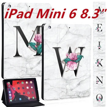 Folio iPad Mini 6. Gadījumos 26 Burti Tablet Case for Apple iPad Mini 6. Paaudzes 8.3 Collu 2021 Aizsardzības Apvalks + Stylus