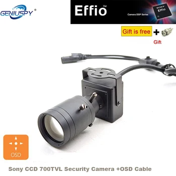 Geniuspy CCD Effio-E Čipu 700TVL 25mm/6-22mm 5-50mm Varifocal Objektīvs, Manuāli Regulējams Mini CCTV Vadu Auto Apdzīšana Kamera