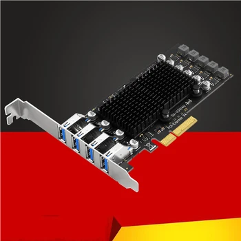 JAUNU PCIE USB atmiņas Karti 4 Port USB Reizinātājs Hub PCI E 4X Express USB 3.2 Gen2 10G USB3.2 GEN 2 Paplašināšanas Karti ASM3142 Chip PC
