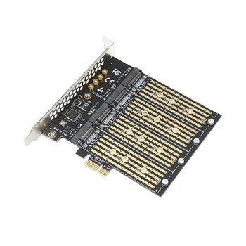 Kalnrūpniecības PCIE, lai M2 Adapteri PCI Express X1, 4 Porti B Taustiņu M. 2 NGFF SATA SSD Adapteri PCI-E āķveida Izplešanās Stāvvadu Karte