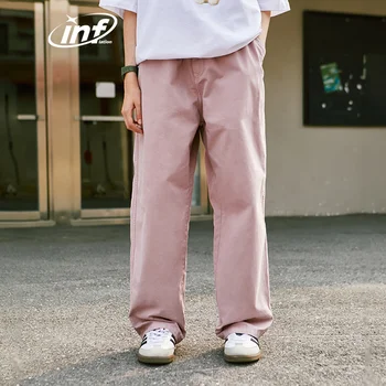 Klasiskās Taisnu Kāju Bikses Unisex Vienkrāsainu 100% Kokvilnas Bikses Vīriešu Japānas Stilā Casual Bikses Plus Lieluma