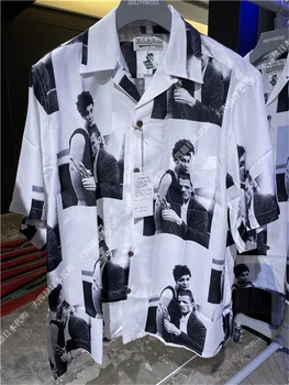 Lielgabarīta Krekls Uzdrukāts Japāņu Vīriešu Un Sieviešu Brīvdienas Pludmales Īsām Piedurknēm Krekls
