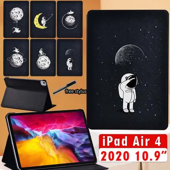 Lietā Par IPad 4 Gaisa 10.9 Collu 2020. Gadam - Astronautu Ultra-plānas PU Ādas Tablet Stand Folio Segtu Aizsardzības Apvalks