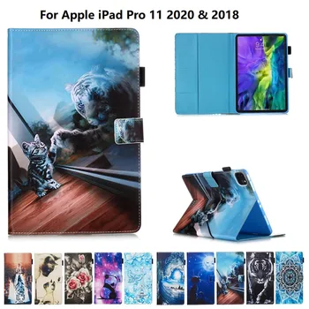 Lietā Par iPad Pro 11 2020. Gadam Magnētisko PU Ādas Karikatūra Stāv Seifā Tablete Gadījumā Jauno iPad Pro 11 2nd Gen 