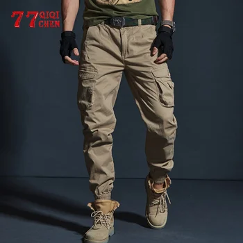 Militārās Taktikas Bikses Vīriešu Joggers Maskēties Kravas Gadījuma Bikses Vīriešu 100% Kokvilnas Multi-Kabatas Modes Liela izmēra Bikses