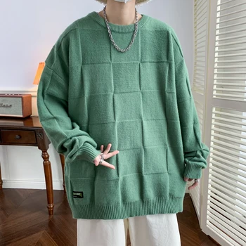 Modes Vīriešu Džemperi Vilnas Streetwear Adīti Džemperi Izmērs M-8XL