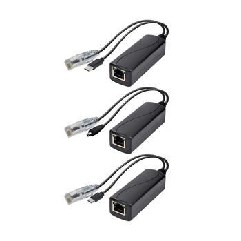 PoE Splitter Gigabit Micro USB/DC5521 Aktīvo PoE TIPA-c Adapteris Gigabit PoE Splitter Viegli pieejams Po Tīklu 24BB