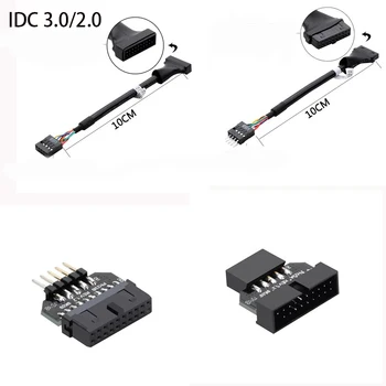 Priekšā USB3.0 līdz USB2.0 Konversijas Kabeļu 19p 20p Sieviešu pin 9-pin sieviešu/vīriešu adapteri (mainboard)
