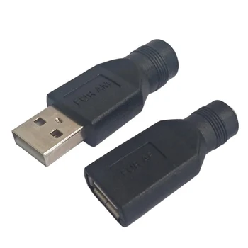 Sieviešu Jack USB 2.0 Male Plug Jack 5V DC Strāvas Kontaktdakšas Adapteris Savienotājs Klēpjdatoru 5.5*2.1 mm Converter Portatīvo DATORU DIY