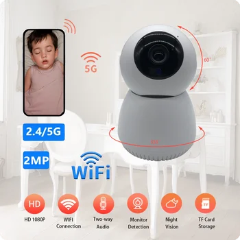 Sniegavīrs Novērošanas Kamera, Wifi, Camera 360° Rotējoša 2 Veids, kā Runāt divvirzienu Audio ar Nakts Redzamības IP Kameras Smart Home