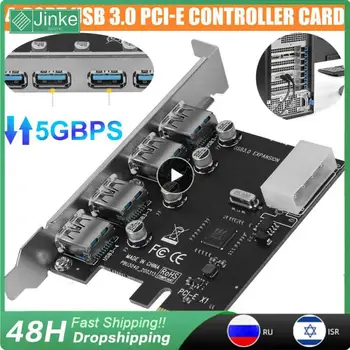Superspeed Usb 3.0 Pcie Hub Adapteris, 4-pin Barošanas Savienotājs Līdz 5gbps Pci-e Kontrolieri Karte 4 Porti, Pci-e Express Card 4) Ostas