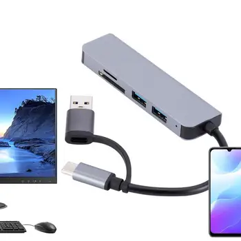 USB C Tipa Mini Hub-High-speed USB Sadalītājs C TF Karšu Lasītājs Multiport USB C Dongle Ar TF Ostu, Lai Portatīvo Datoru