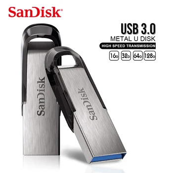 USB3.0 SanDisk USB Flash Diskus un 256 gb Pen Drive Ultra Nojauta Pendrive Reālā Ietilpība 64GB, 32GB pendriver 128GB memoria Metāla Nūju