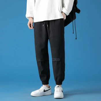 Vīriešu Pavasara Jaunu korejiešu Modes Sporta Bikses Vaļīgas, Universāls, Modes Apģērbi Gadījuma Bikses Solid Plus Lieluma Apakšā M-5XL
