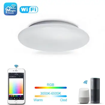 Wifi Smart Griestu Gaismas 28W RGB+PKT LED Apaļa Griestu Lampa RGBCW Aptumšojami APP Balss Vadība Ar Alexa, Google Home Home