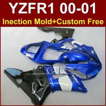 Zils motocikls virsbūvi par YAMAHA YZFR1 2000 2001 pārsegi YZF R1 YZF1000 EXUP ķermeņa daļas YZF 1000 00 01 pēcpārdošanas+7gifts