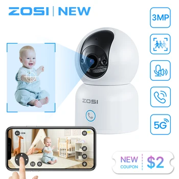 ZOSI C518 Iekštelpu Pan/Tilt Smart Security, IP Kameras 2K 360° Baby Pet Uzrauga AI, Cilvēka Izsekošana 2.4 G/5G WiFi Novērošanas Kamera