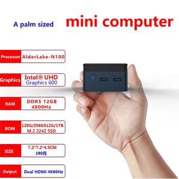 ZX01 Plus Windows 11 4 Core Mini PC CPU 12. Gen Intel Alksnis Ezera N100 LPDDR5 12 GB 512 GB 1000M 5G Wifi5 BT Win11 NUC Desktop